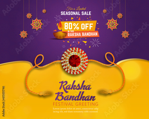 Happy Raksha Bandhan sale Background Design. beautiful greeting card design photo