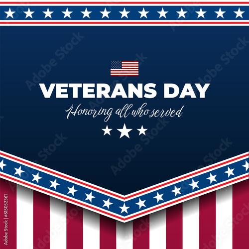 Happy Veterans Day background vector illustration