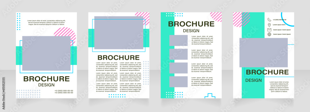 UI designer course blank brochure layout design. Interface building. Vertical poster template set with empty copy space for text. Premade corporate reports collection. Editable flyer paper pages