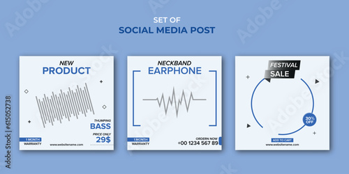 Set of E-commerce Product Social Media Posts. Free Vector Promotional Social Media Post Template. Advertising post design.