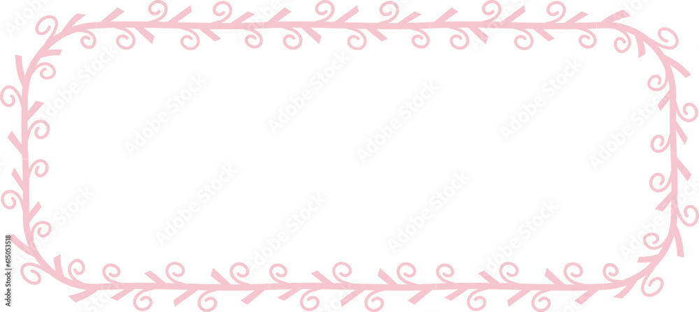 Minus Shape Spiral Frame Leaf Flower frame laurel wreath floral vector pink pastel decoration leaves botanical borders border framing pressed flowers background wedding valentine anniversary congratul