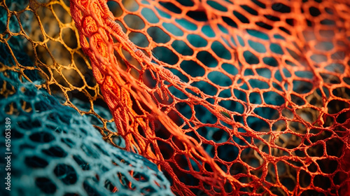 a close up of a net. Generative AI © Aram