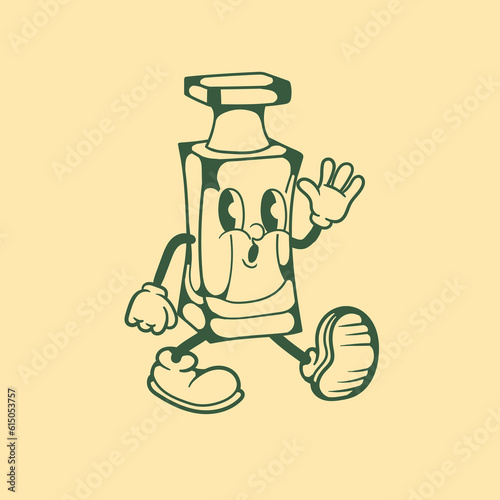 Vintage character design of bottle perfume