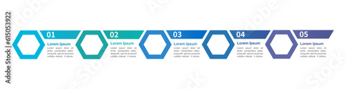 Clinical study design infographic chart design template. Abstract infochart with copy space. Instructional graphics with 5 step sequence. Visual data presentation. Arial, Source Sans font used