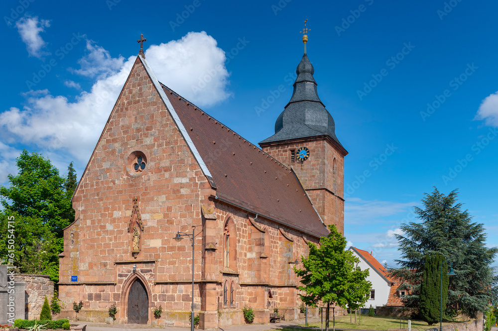 Pfarrkirche Mariä Heimsuchung in Burweiler. Region Pfalz im Bundesland Rheinland-Pfalz in Deutschland