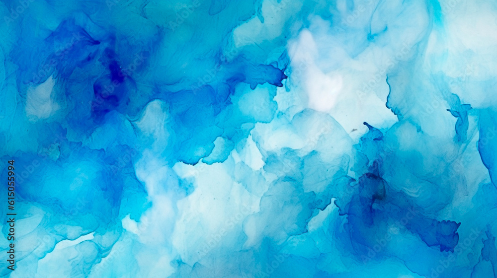 Blue abstract watercolour background. Generative AI