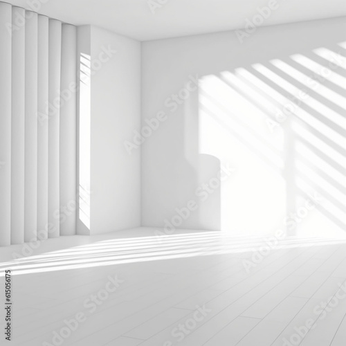 White background abstract with shadow and light. Product display podium Generative Ai.