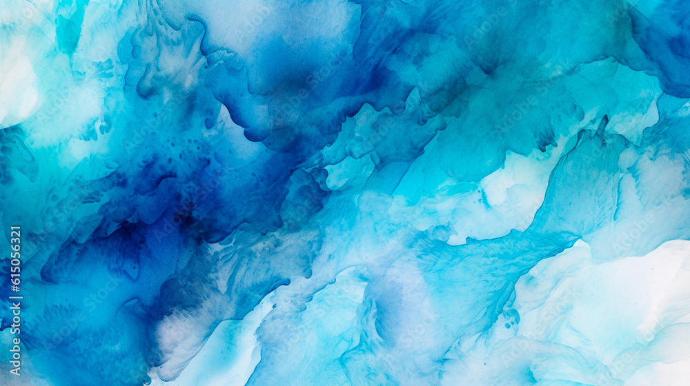 Blue abstract watercolour background. Generative AI