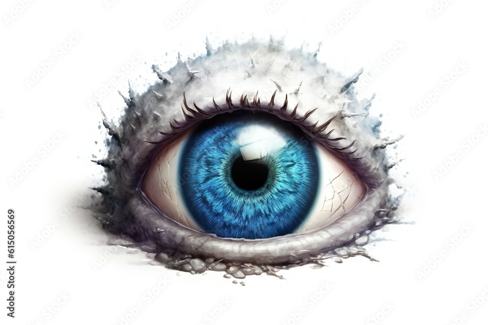 Eye weird creature on white background Generative AI Eye weird creature on white background Generative AI