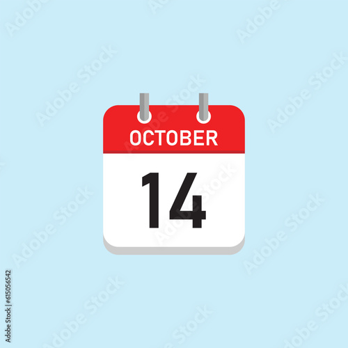 October 14 Concept Design. Vector Illustration.	