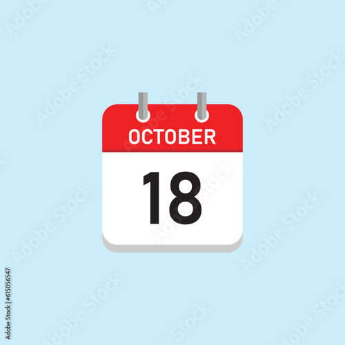 October 18 Concept Design. Vector Illustration. 