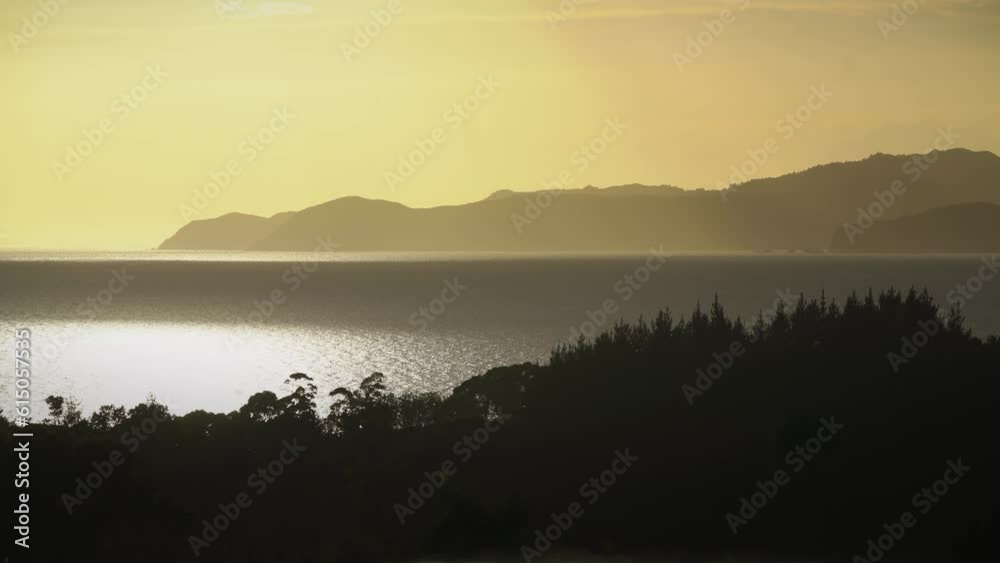 Golden Bay with view to Abel Tasman National Park. South Island, New Zealand Golden Bay with view to Abel Tasman National Park. South Island, New Zealand
