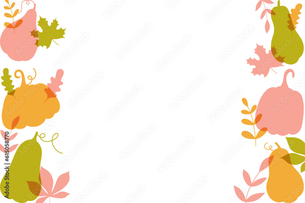 Autumn background with fall leaves and pumpkins. Risoprint banner. Autumn background with fall leaves and pumpkins. Risoprint banner.