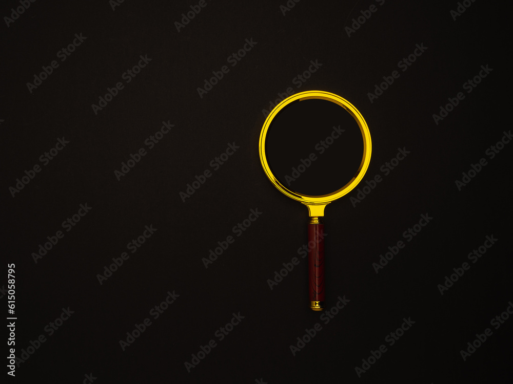 Magnifying glass isolated on a black background. Magnifying glass isolated on a black background.