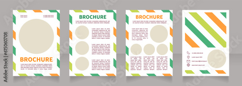 Primary school blank brochure design. Education process. Template set with copy space for text. Premade corporate reports collection. Editable 4 paper pages. Source Sans, Arial fonts used