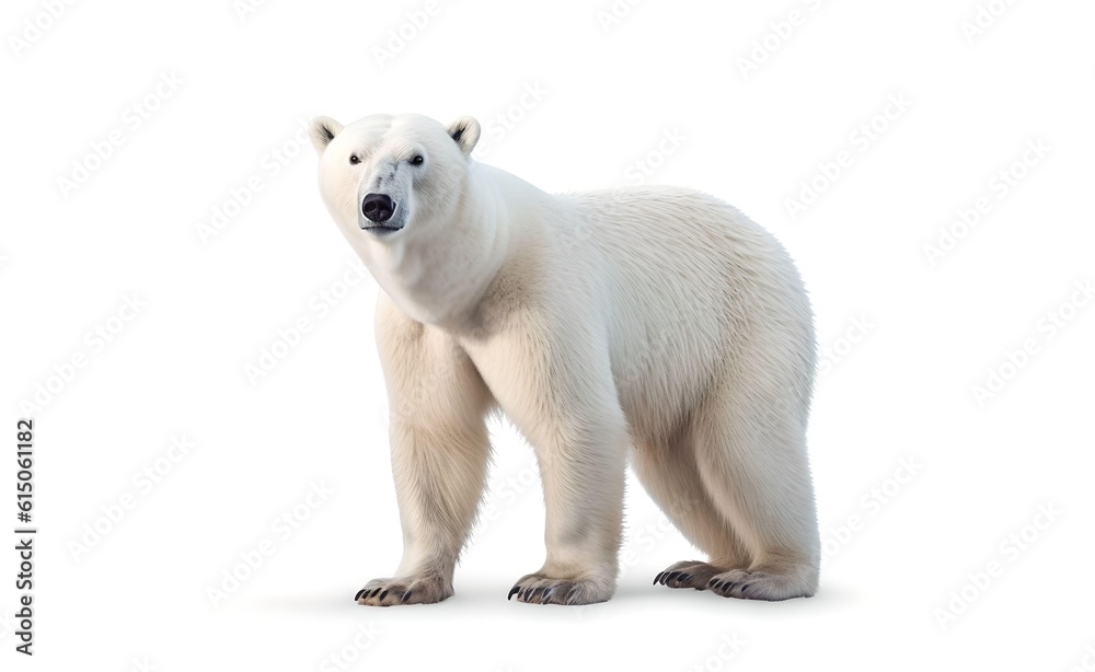 Polar bear on a white background. Generative AI. Polar bear on a white background. Generative AI.