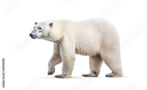 Polar bear on a white background. Generative AI.