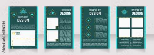 Hiking blank brochure design. Template set with copy space for text. Premade corporate reports collection. Editable 4 paper pages. Bahnschrift SemiLight, Bold SemiCondensed, Arial Regular fonts used