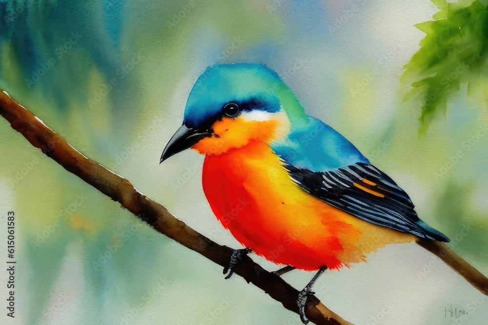 kingfisher on branch, generative ai