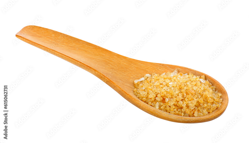 Sugar for coffee in wood spoon on transparent png Sugar for coffee in wood spoon on transparent png
