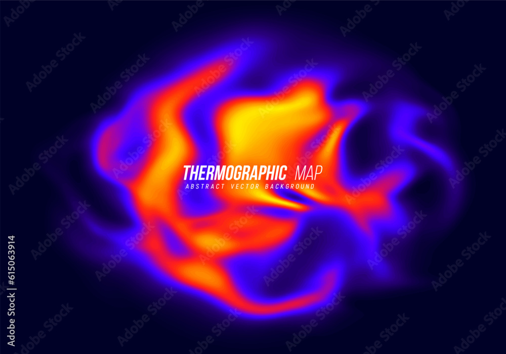 Heat map. Abstract infrared thermographic background. Vector illustration.