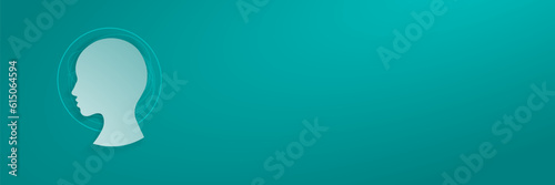 Mental Health Icon with jumbled scribbled lines in human head on gray gradient background. Vector Illustration. EPS 10. Perfect for backgrounds, headers, mental health designs.