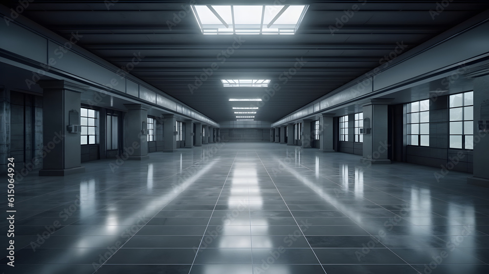Modern empty hall. Generative AI Modern empty hall. Generative AI