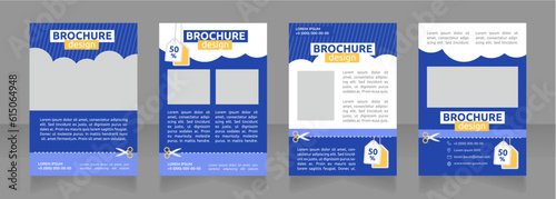 Friends and family discounts blank brochure design. Template set with copy space for text. Premade corporate reports collection. Editable 4 paper pages. Ubuntu Bold, Regular fonts used