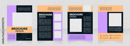 History museum exposition promoting blank brochure design. Template set with copy space for text. Premade corporate reports collection. Editable 4 paper pages. Tahoma, Myriad Pro fonts used