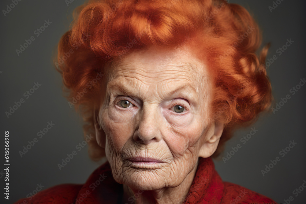 Image of mature senior lady with redhead hairs Image of mature senior lady with redhead hairs