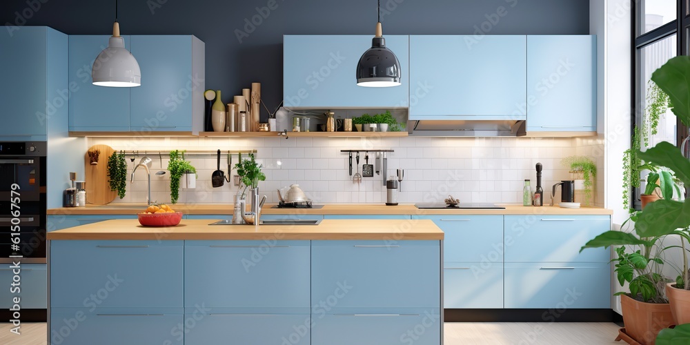 AI Generated. AI Generative. Kitchen modern minimal scandinavian style architecture room. Graphic Art AI Generated. AI Generative. Kitchen modern minimal scandinavian style architecture room. Graphic Art
