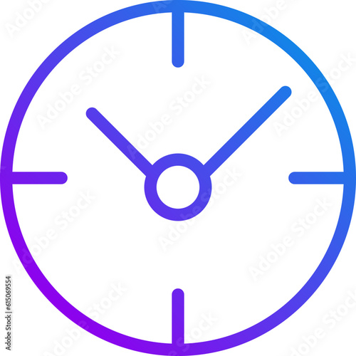Clock pixel perfect gradient linear vector icon. Time management. Business project deadline. Checking time. Thin line color symbol. Modern style pictogram. Vector isolated outline drawing