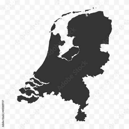 Netherlands map on a transparent background. Easily editable line art vector stock.