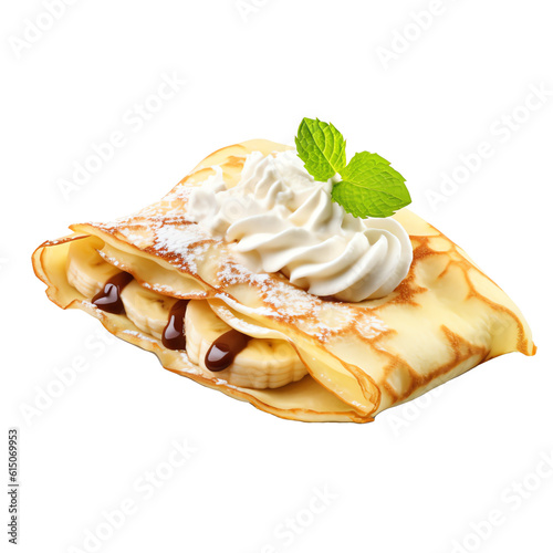 banana crepe filling isolated on transparent background