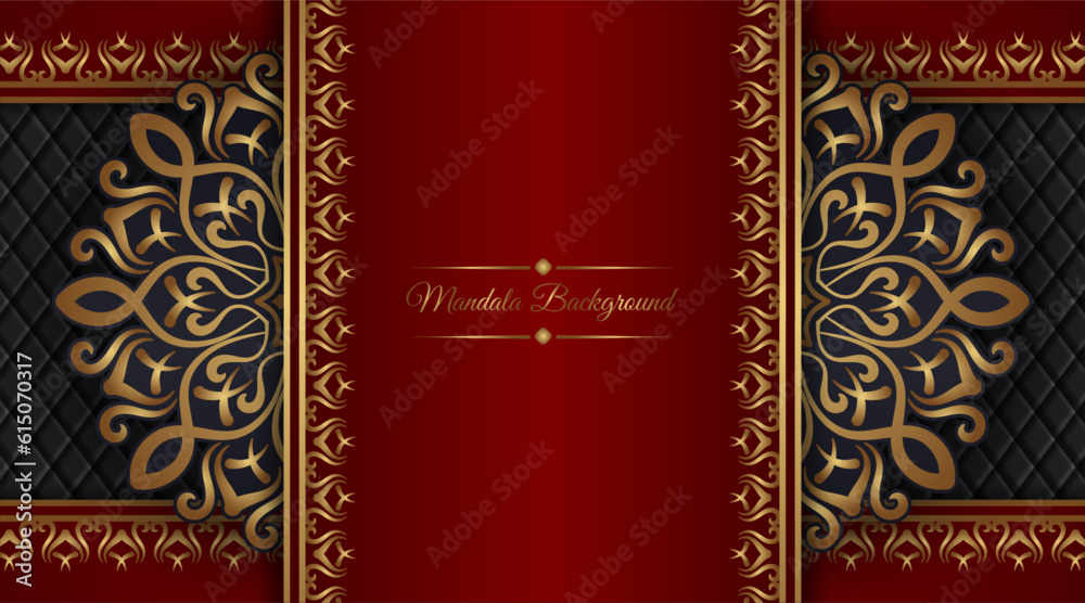 Arabesque luxury background  round gold decoration