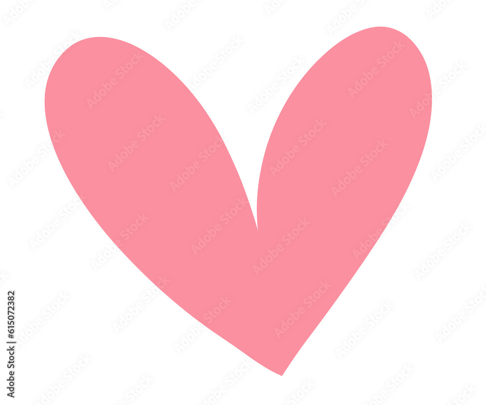 Pink heart sign isolated on transparent background. Valentines day icon. Hand drawn heart shape. World heart day concept. Love icon. PNG illustration