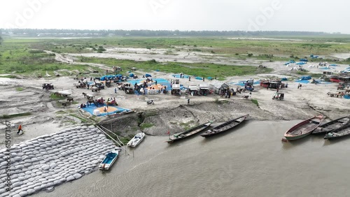 Market in port of Meghai, sirajganj, bangladesh photo