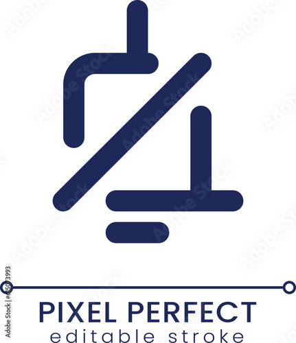 Mute notification sound pixel perfect linear ui icon. Smartphone silent mode. Signal off. GUI, UX design. Outline isolated user interface element for app and web. Editable stroke. Poppins font used