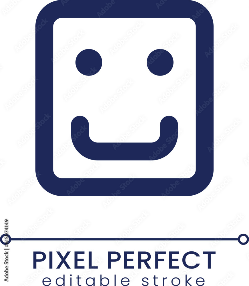 Sticker pixel perfect linear ui icon. Social media interaction. Emotions representation. GUI, UX design. Outline isolated user interface element for app and web. Editable stroke. Poppins font used Sticker pixel perfect linear ui icon. Social media interaction. Emotions representation. GUI, UX design. Outline isolated user interface element for app and web. Editable stroke. Poppins font used