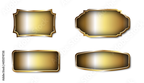 Metal Banner Gold Frame Ractangle