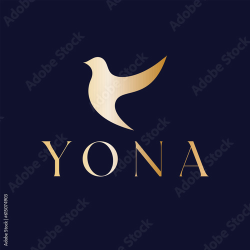 Yona logo design. Abstract bird vector logotype. Luxury bird logo template. photo