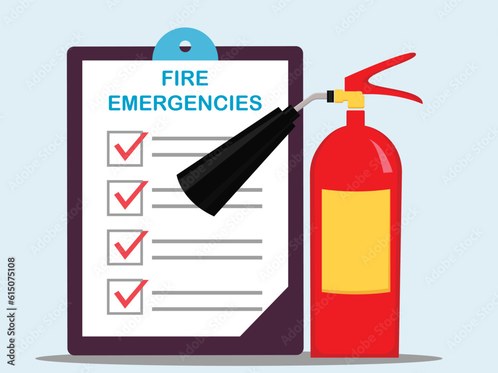 fire-emergency-and-emergency-plan-document-in-paper-binder-vector-flat