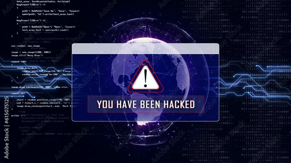 YOU HAVE BEEN HACKED and Earth Connections Network, Animation, Background, Loop, 4k
