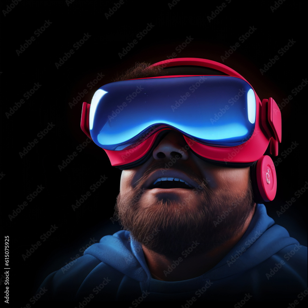 The AI-generated render of a cool uncle wearing virtual reality (VR) goggles. Vibrant and innovative style. Nurturing the creative minds of loved ones and embracing their artistic side. The AI-generated render of a cool uncle wearing virtual reality (VR) goggles. Vibrant and innovative style. Nurturing the creative minds of loved ones and embracing their artistic side.