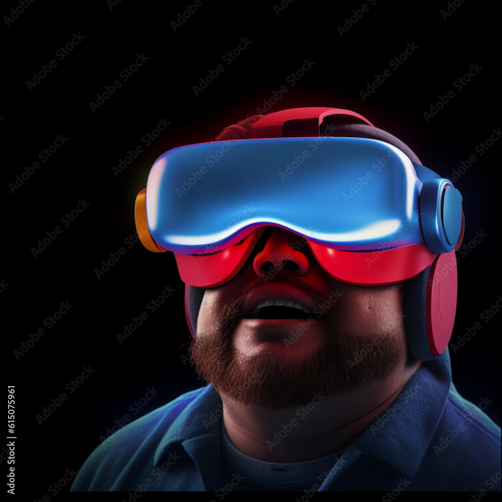 The AI-generated render of a cool uncle wearing virtual reality (VR) goggles. Vibrant and innovative style. Nurturing the creative minds of loved ones and embracing their artistic side. The AI-generated render of a cool uncle wearing virtual reality (VR) goggles. Vibrant and innovative style. Nurturing the creative minds of loved ones and embracing their artistic side.