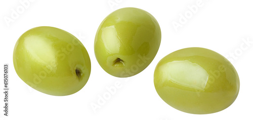 Three delicious olives cut out