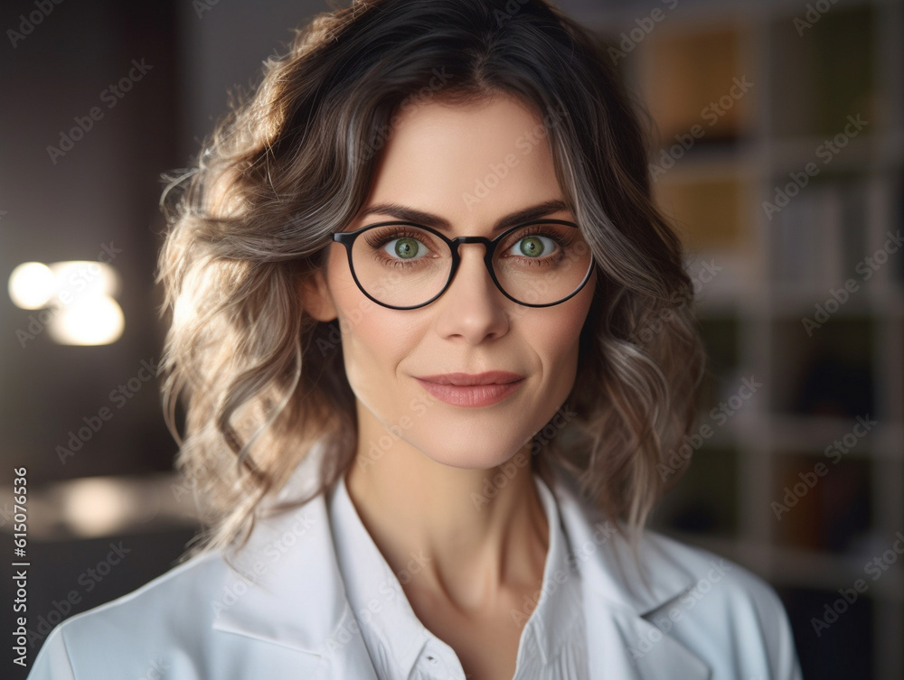 Portrait of young female doctor, close up, AI generative Portrait of young female doctor, close up, AI generative