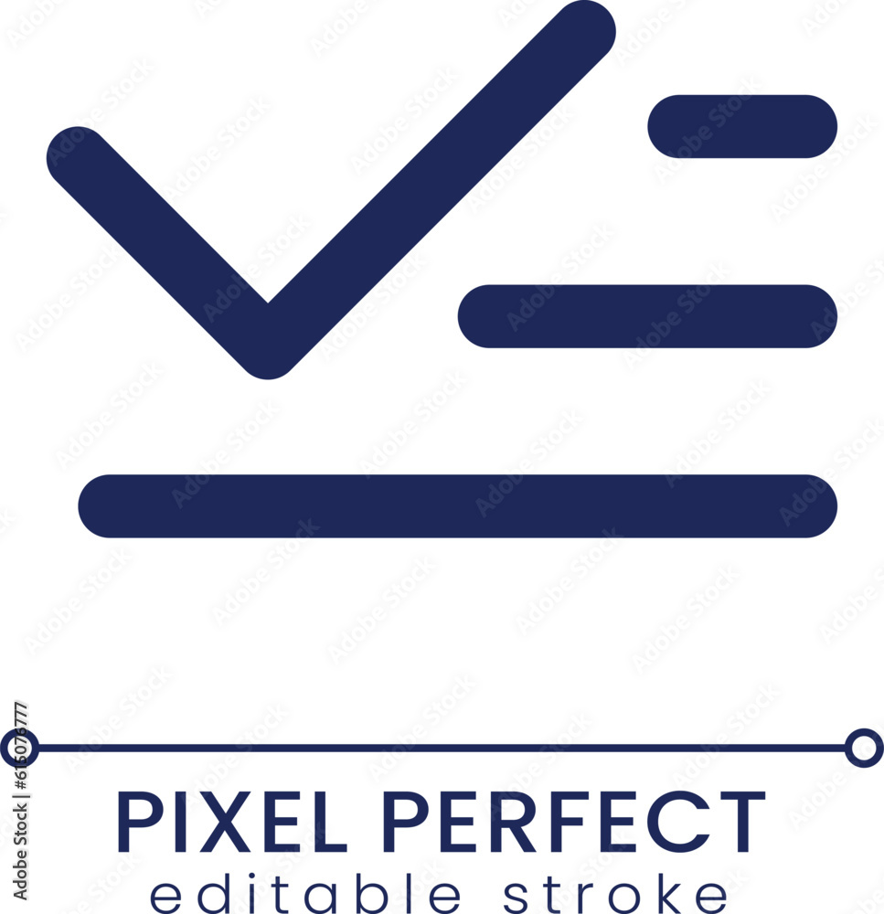 List and checkmark pixel perfect linear ui icon. Group of messages. Operation completed. GUI, UX design. Outline isolated user interface element for app and web. Editable stroke. Poppins font used List and checkmark pixel perfect linear ui icon. Group of messages. Operation completed. GUI, UX design. Outline isolated user interface element for app and web. Editable stroke. Poppins font used