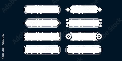 1bit empty game user horizontal interface frames in pixel art retro platformer style