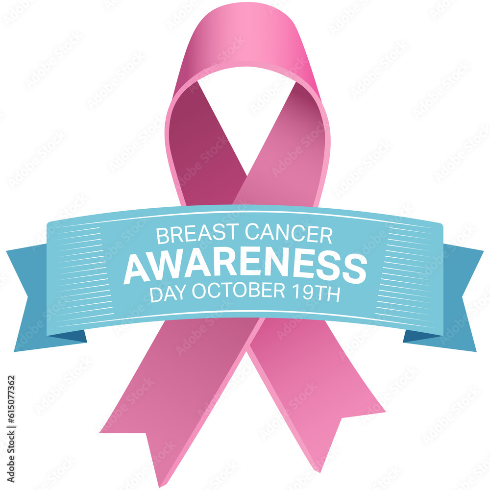 Digital png illustration of breast cancer awareness text and ribbon on transparent background Digital png illustration of breast cancer awareness text and ribbon on transparent background